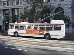 Muni-Trolley-bus-Market-street-San-Francisco