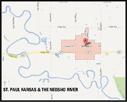 St. Paul Kansas & The Neosho River