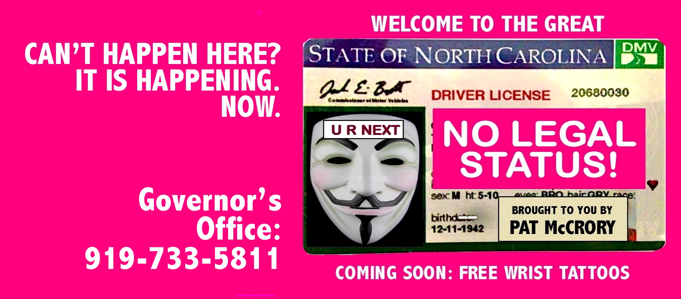 Anti-Immigrant Pink Licenses in North Carolina