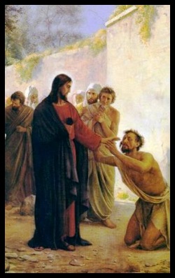 Jesus and leper